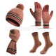 Amazon Winter New European And American Knitted Scarf Warm Wool Christmas Hat Scarf Gloves Socks Kit