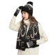 2025 Cross-border Foreign Trade Amazon Winter Needle Ladies Jacquard Padded Imitation Mink Velvet Scarf Hat Gloves Three-piece Set