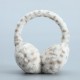 A detachable memory hair band with leopard print plush ear bags for both men and women to wear on the ear cups for winter warmth, windproof and frost-proof
