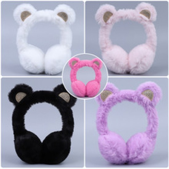 Korean version anti-freeze plush ear cups, warm folding, winter ear protection for students, cute anti-freeze cycling ear protection covers