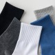 Wholesale of cross-border autumn and winter men's mid-top all-cotton thickened sports socks, solid color sweat-absorbing, breathable and waist-cinching pure cotton socks