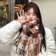2024 New autumn and winter atmosphere checkered tassel warm scarf for men and women, thickened long scarf gift for couples