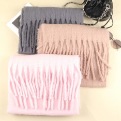 Solid color winter girls' warm scarves, lengthened and thickened, 2024 new Korean-style versatile student scarves, factory wholesale