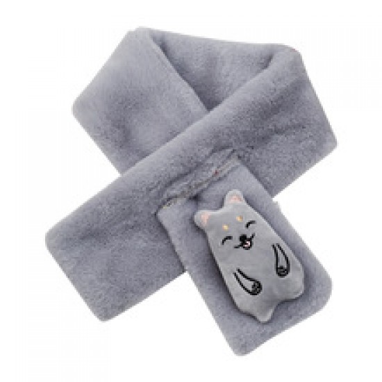 2021 Korean version autumn and winter plush children's scarf, cartoon plush scarf, warm neck for boys and girls, imitation rabbit fur