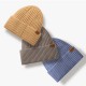 Winter European And American Dome Men's And Women's Hat Simple Joker Knitted Wool Beanless Fleece-lined Double Outdoor Warm Hat