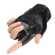 Cross-border half-finger leather gloves for men and women, half-piece functional lolita dancing gothic cyber exposed finger spring and autumn short style