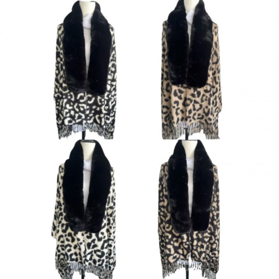 New leopard print scarf, classic fringed shawl for women, versatile for autumn and winter, warm scarf manufacturer wholesale