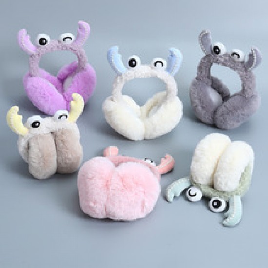 Foldable and stretchable ear tips for warmth, cute for female students. Fluffy ear cups for winter, ear caps for men, and ear protection for women, keeping the ears warm