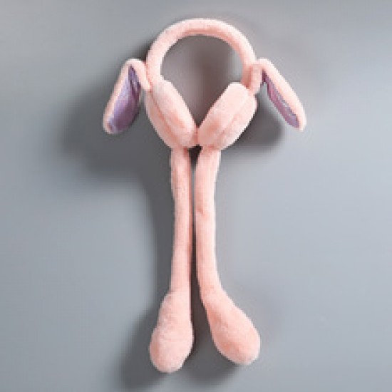 The rabbit hat of the same style as Douyin, a moving rabbit ear hat, is a popular and cute children's ear muffs, ear warmers and ear bags