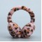 A detachable memory hair band with leopard print plush ear bags for both men and women to wear on the ear cups for winter warmth, windproof and frost-proof