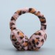 A detachable memory hair band with leopard print plush ear bags for both men and women to wear on the ear cups for winter warmth, windproof and frost-proof