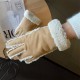 Korean imitation wool five-fingered outdoor men's and women's fashionable suede wide-mouthed fleece warm and cold-proof cycling gloves