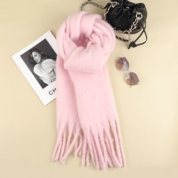 Solid color winter girls' warm scarves, lengthened and thickened, 2024 new Korean-style versatile student scarves, factory wholesale