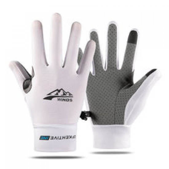 Two-finger fishing gloves, summer sun protection, flip cover, leaky finger, anti-slip and breathable cycling and driving gloves for men, women and couples