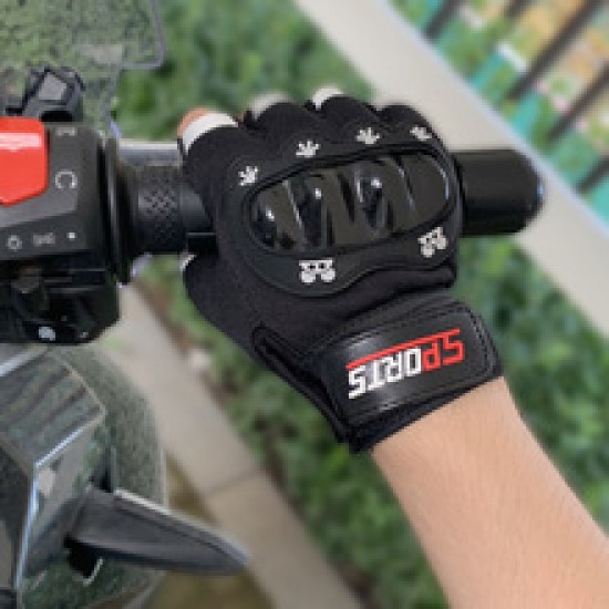 Tactical half-finger gloves for children aged 5 to 12, motorcycle gloves, students' fingers exposed, hard shell, sports cycling, fingers exposed