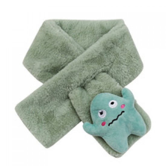 Children's scarves, plush imitation rabbit fur, autumn and winter boys and girls' scarves, thickened and warm cartoon scarves for students and babies