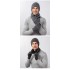 Cross-border Winter Amazon European And American Wool Scarf Thickened Warm Knitted Hat Scarf Gloves Three-piece Set